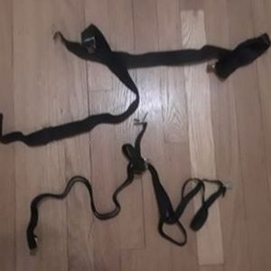 black skinny suspenders / black thick suspenders